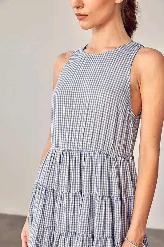 KAIA GINGHAM TIERED DRESS [ONLINE EXCLUSIVE]