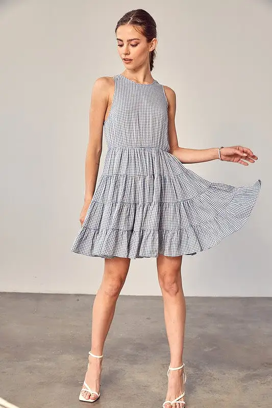 KAIA GINGHAM TIERED DRESS [ONLINE EXCLUSIVE]