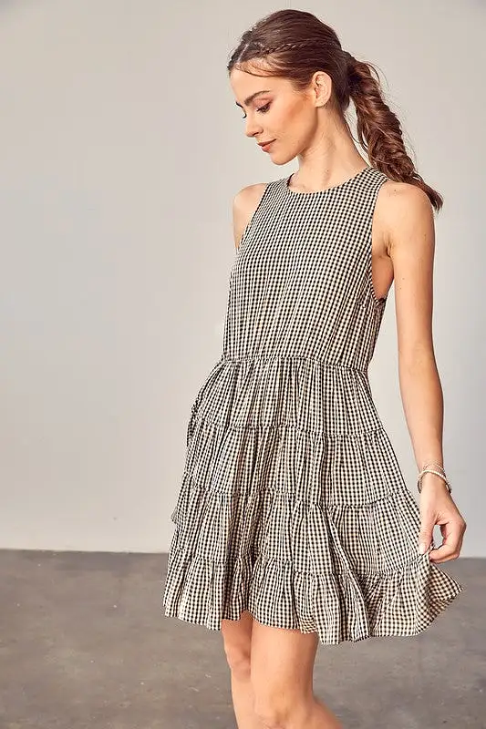 KAIA GINGHAM TIERED DRESS [ONLINE EXCLUSIVE]