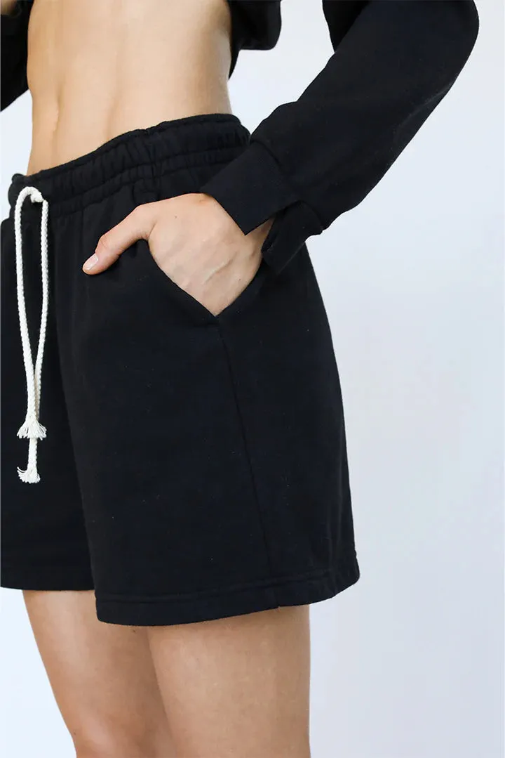 Karla Long French Terry Short Black