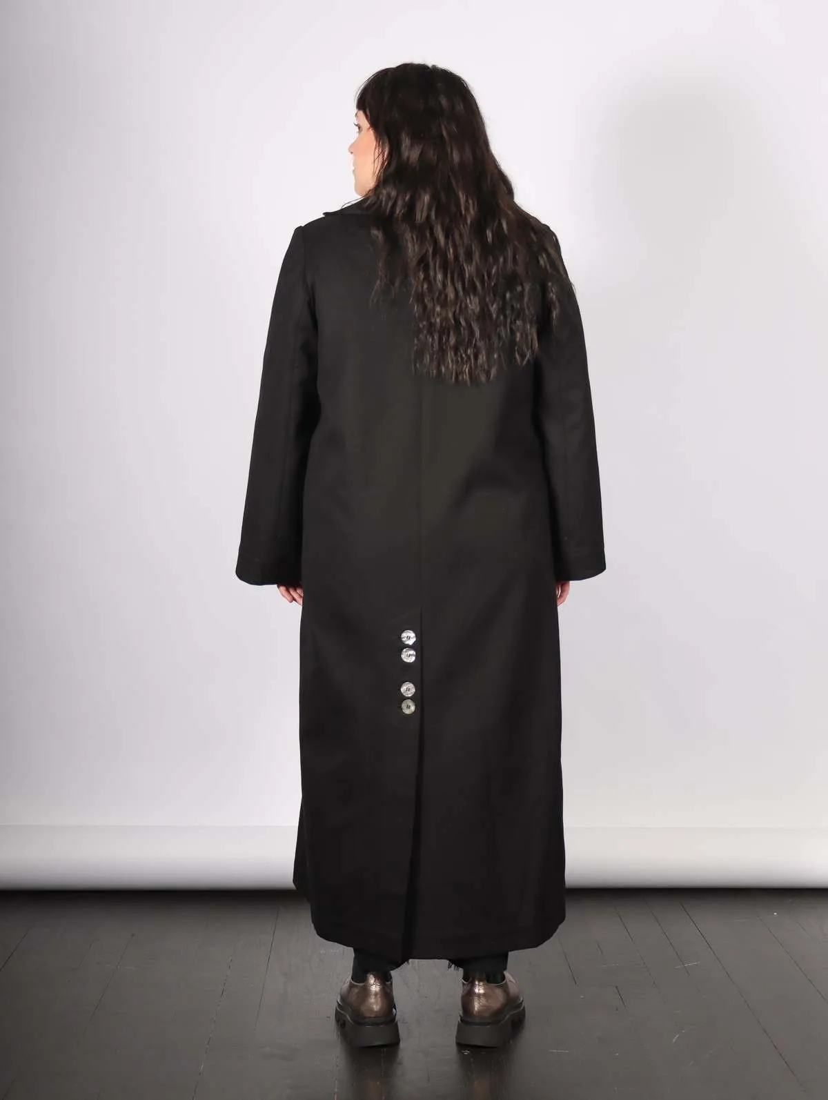 Khemelnyske Long Trench Coat - Black