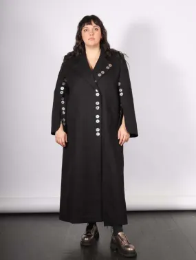 Khemelnyske Long Trench Coat - Black