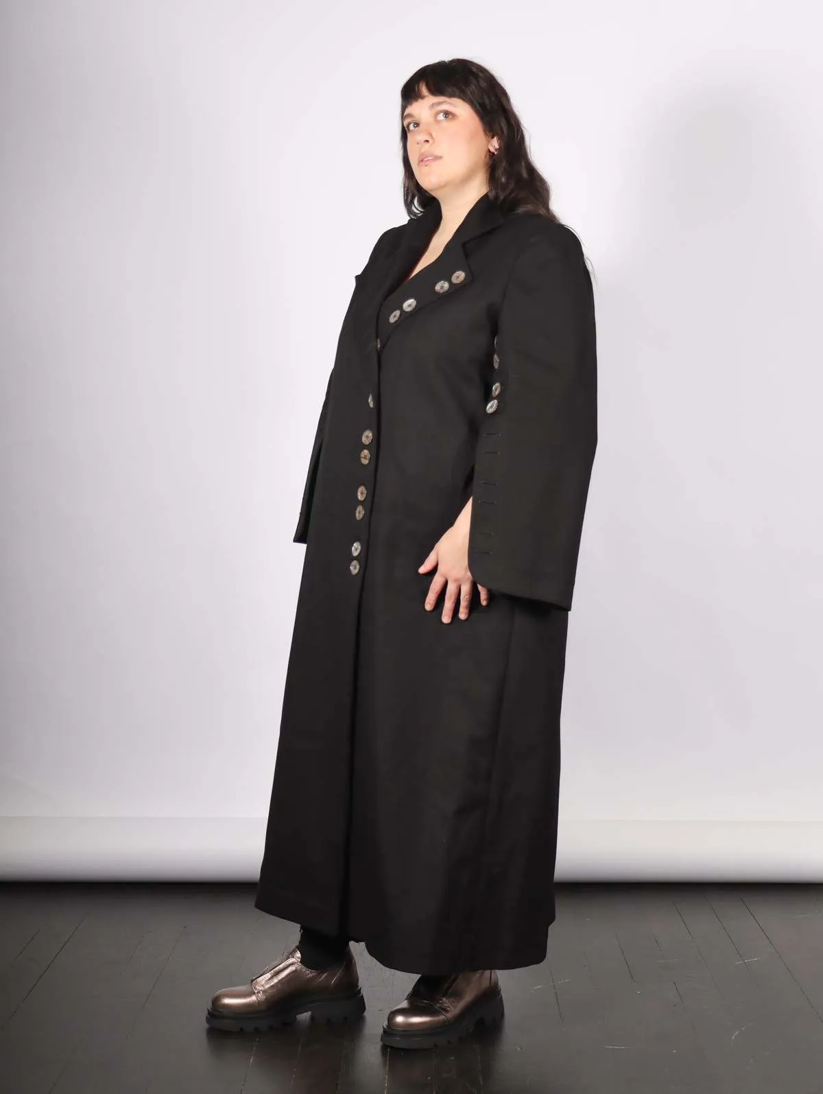 Khemelnyske Long Trench Coat - Black