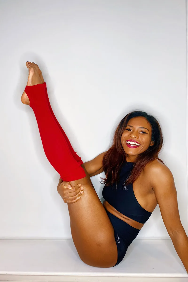 Knee High Stirrup Legwarmers - Red