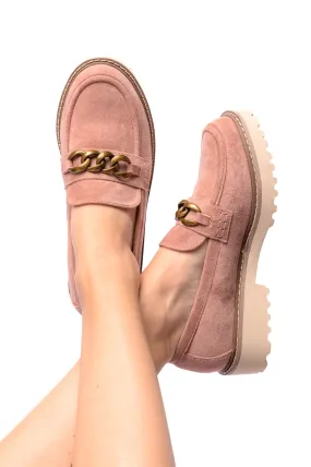 Literally Loafers in Blush Faux Suede Corkys