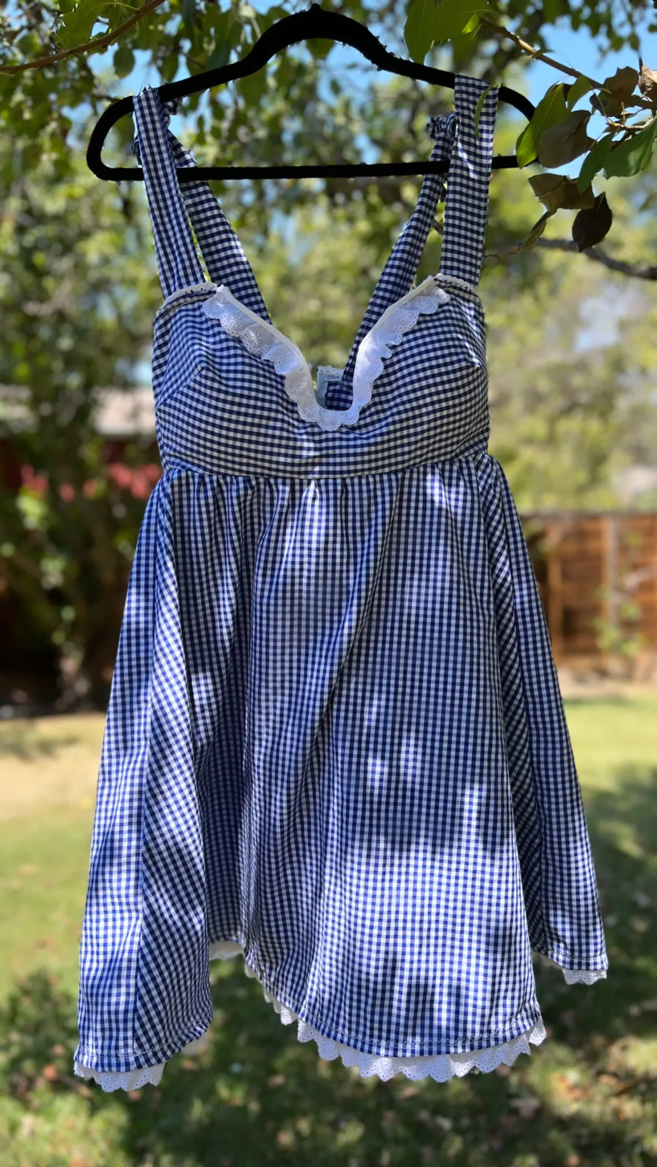 Maddy Eyelet Gingham Dress