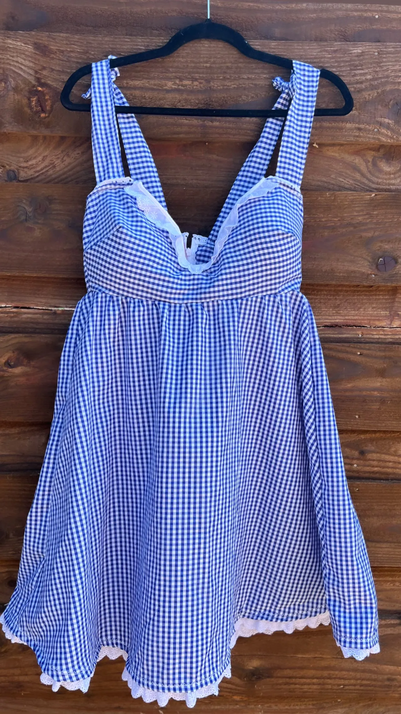 Maddy Eyelet Gingham Dress