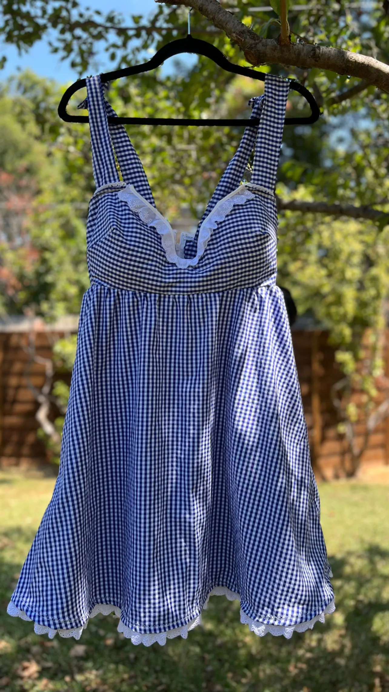 Maddy Eyelet Gingham Dress