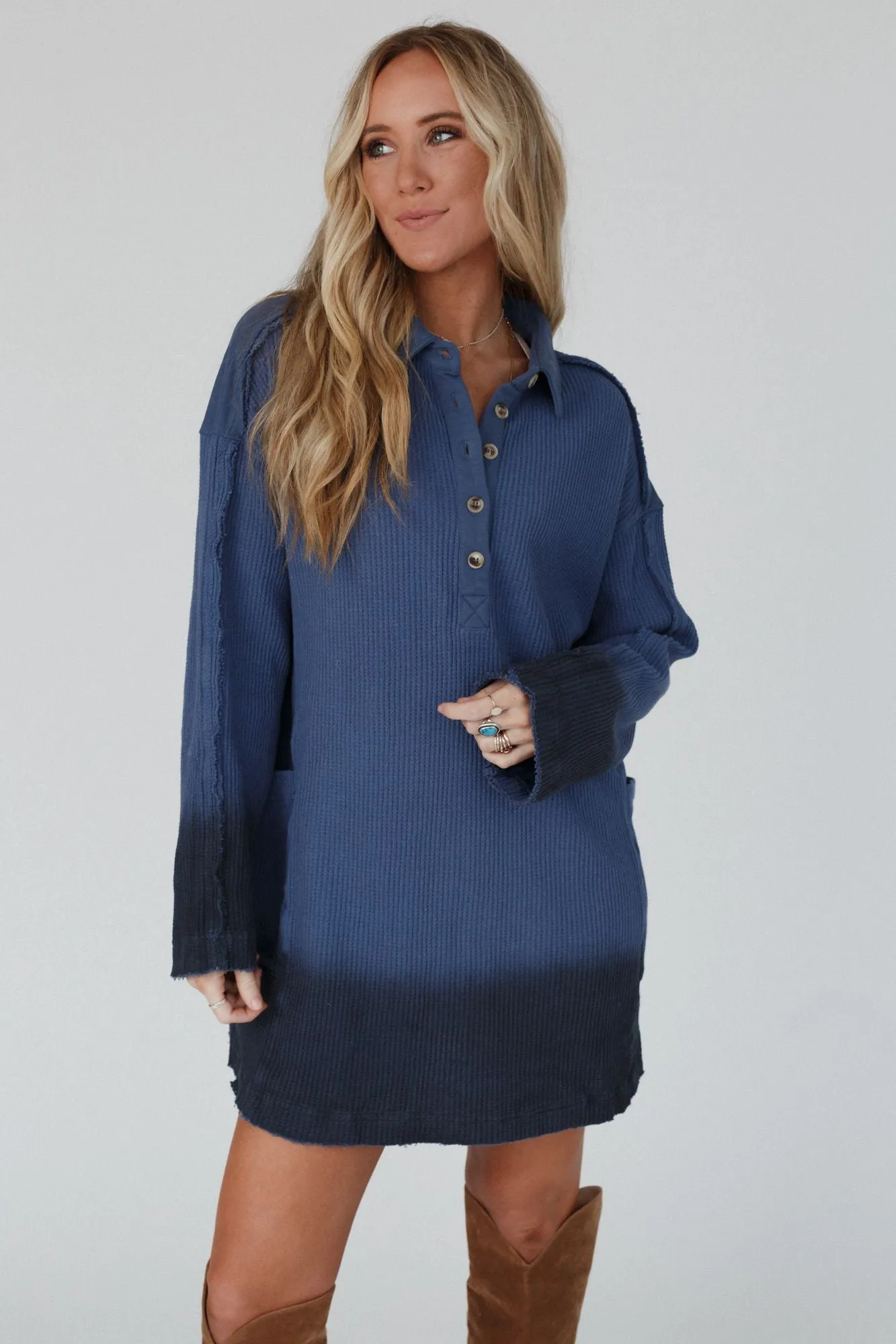 Malibu Ombre Thermal Top - Blue