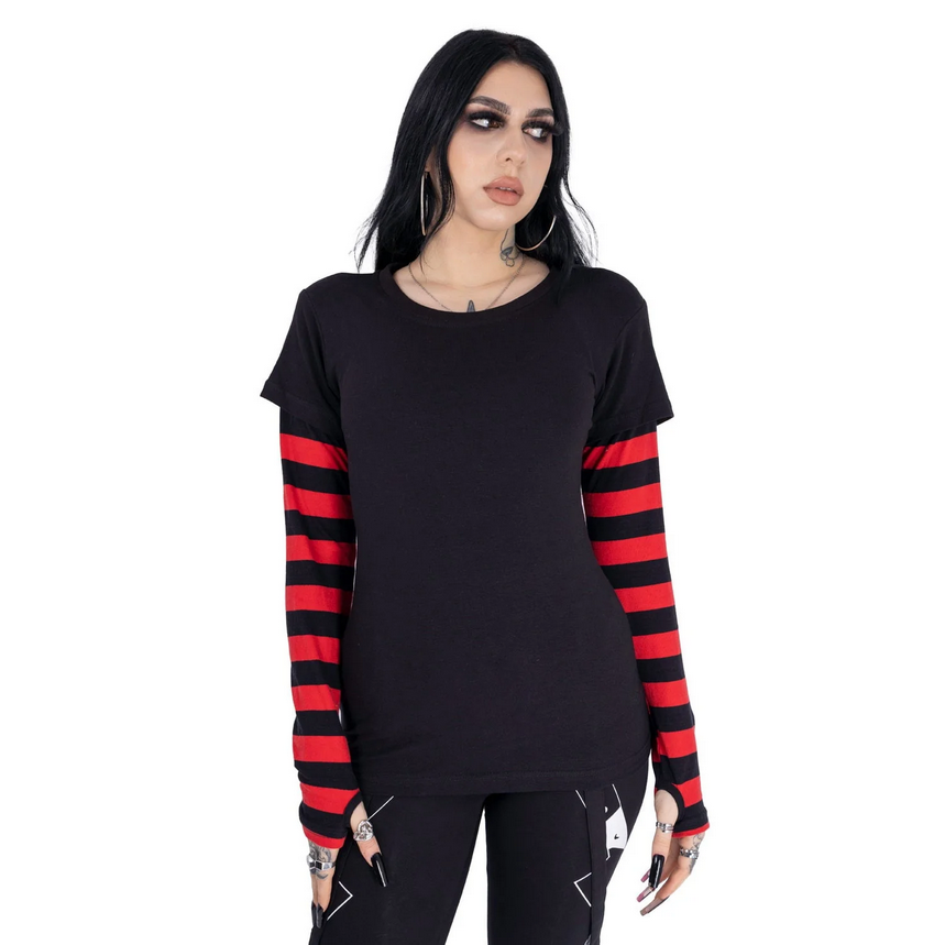 MENACE TOP - BLACK/RED