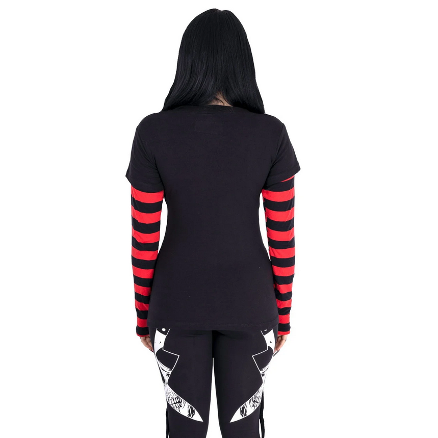 MENACE TOP - BLACK/RED