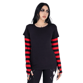 MENACE TOP - BLACK/RED