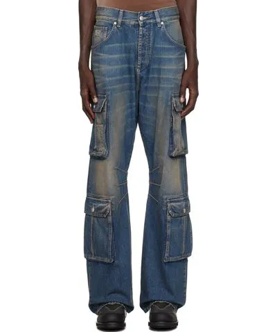 MISBHV Blue Faded Denim Cargo Pants