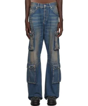 MISBHV Blue Faded Denim Cargo Pants