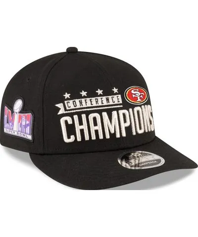 New Era Men's New Era Black San Francisco 49ers 2023 Nfc Champions Locker Room Trophy Collection Low Profile 9FIFTY Snapback Hat