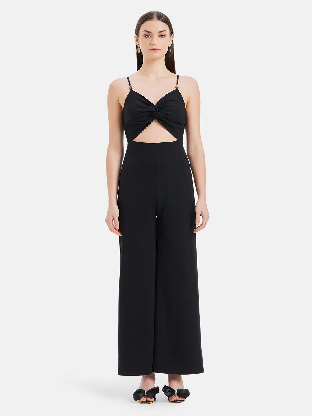 Norma Knotted Jumpsuit With Embellished Straps