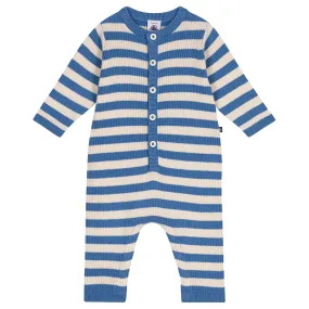 Petit Bateau Baby Knit Jumpsuit Beach Blue Stripes