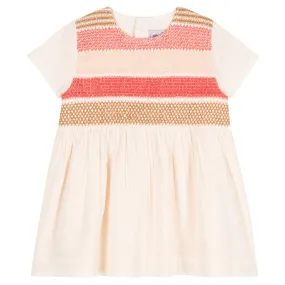 Petit Bateau Baby Smocked Dress Avalanche Cream