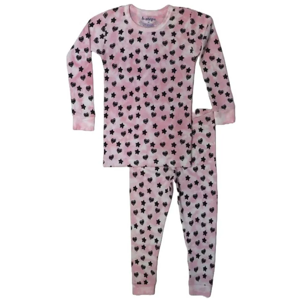 pink scribble hearts thermal PJs