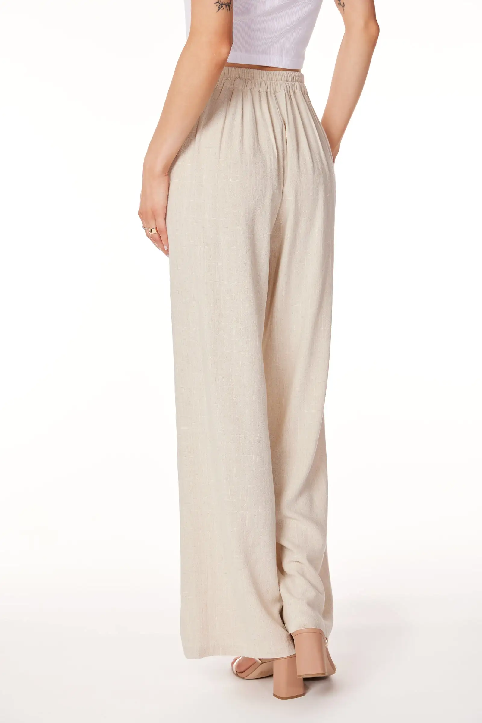 PLEATED WIDE LEG PANT