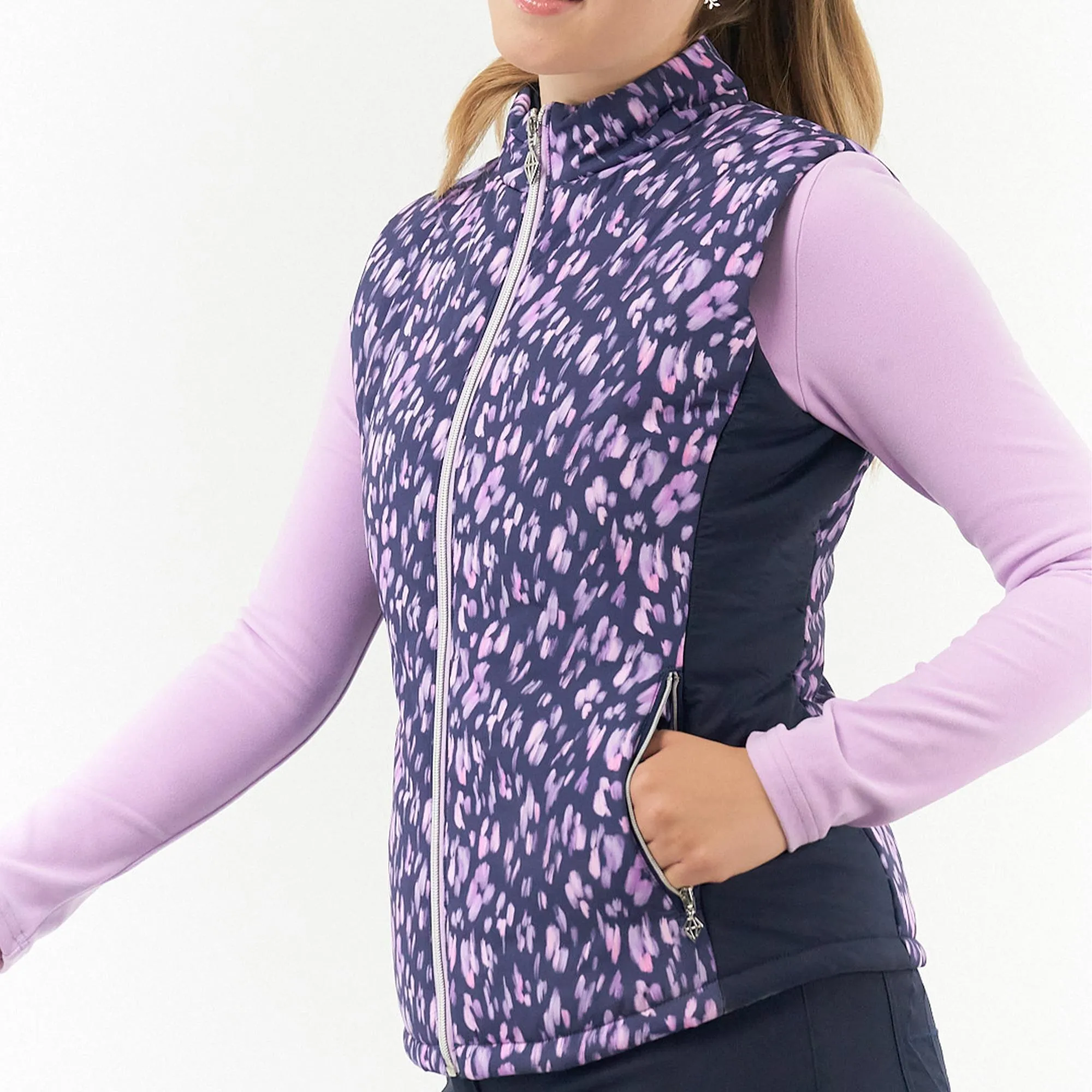 Pure Golf Annona Patterened Ladies Golf Gilet Lavender FLURRY