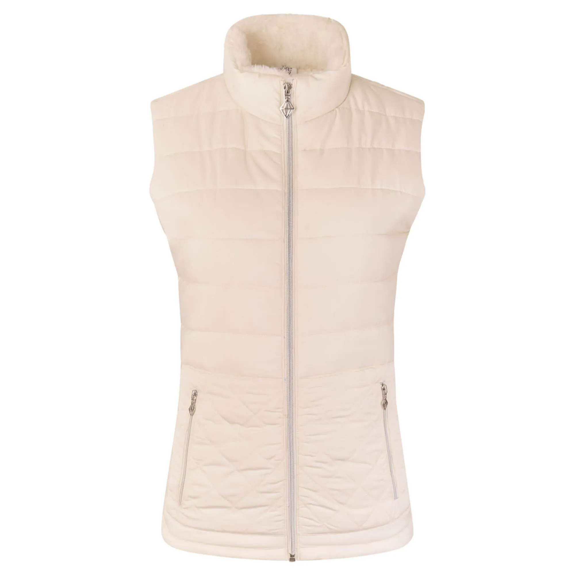 Pure Golf Equinox Faux Fur Ladies Golf Gilet Champagne