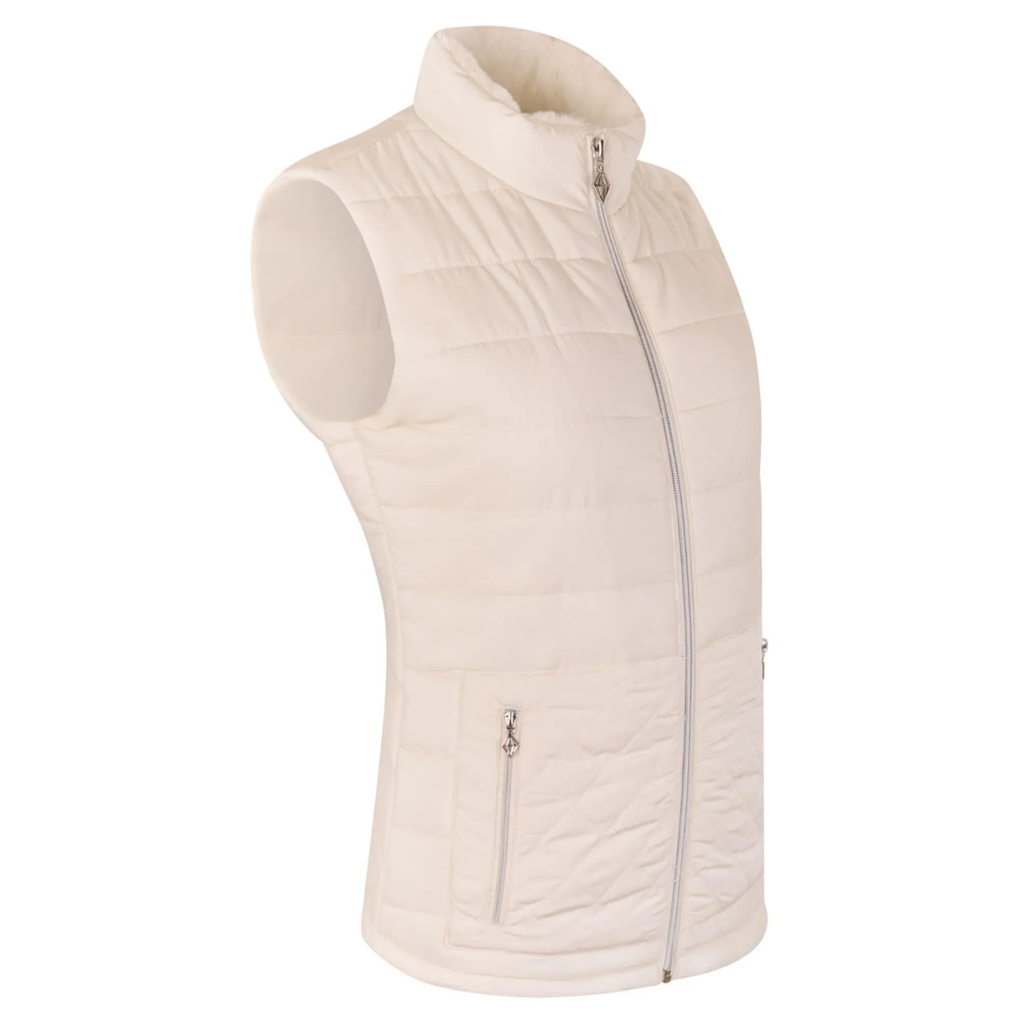 Pure Golf Equinox Faux Fur Ladies Golf Gilet Champagne