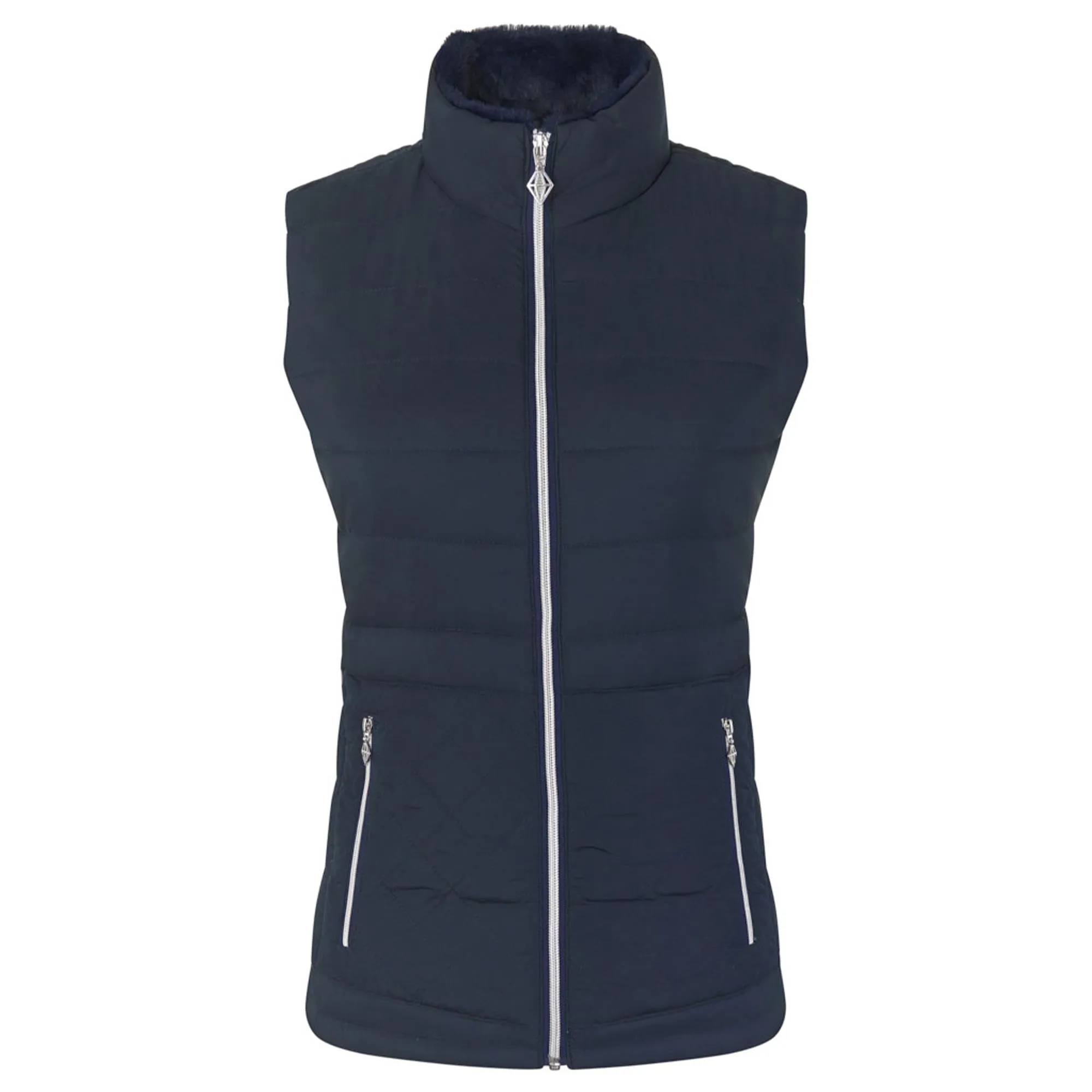 Pure Golf Equinox Faux Fur Ladies Golf Gilet Navy