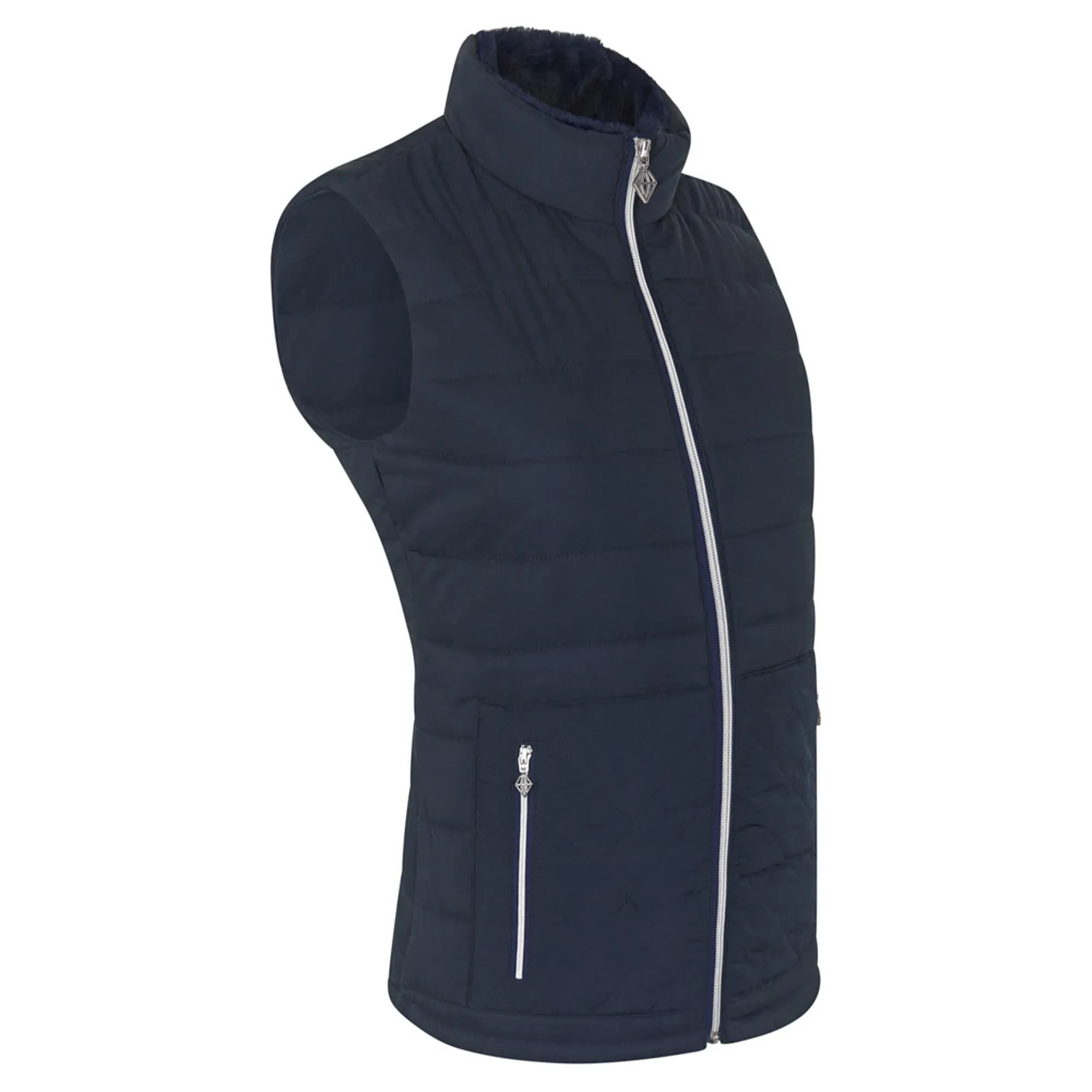 Pure Golf Equinox Faux Fur Ladies Golf Gilet Navy