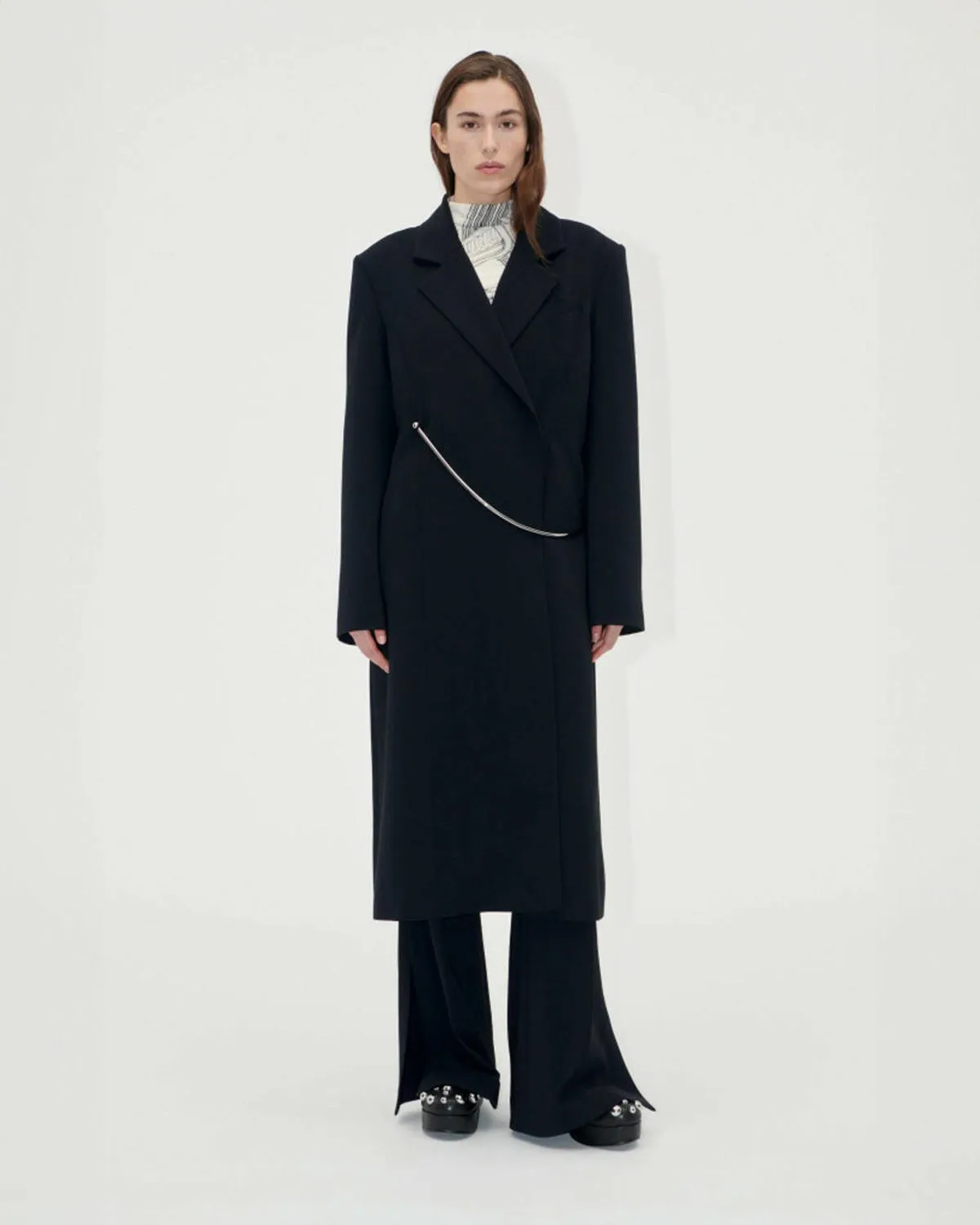 Straight Long Sleeve Coat