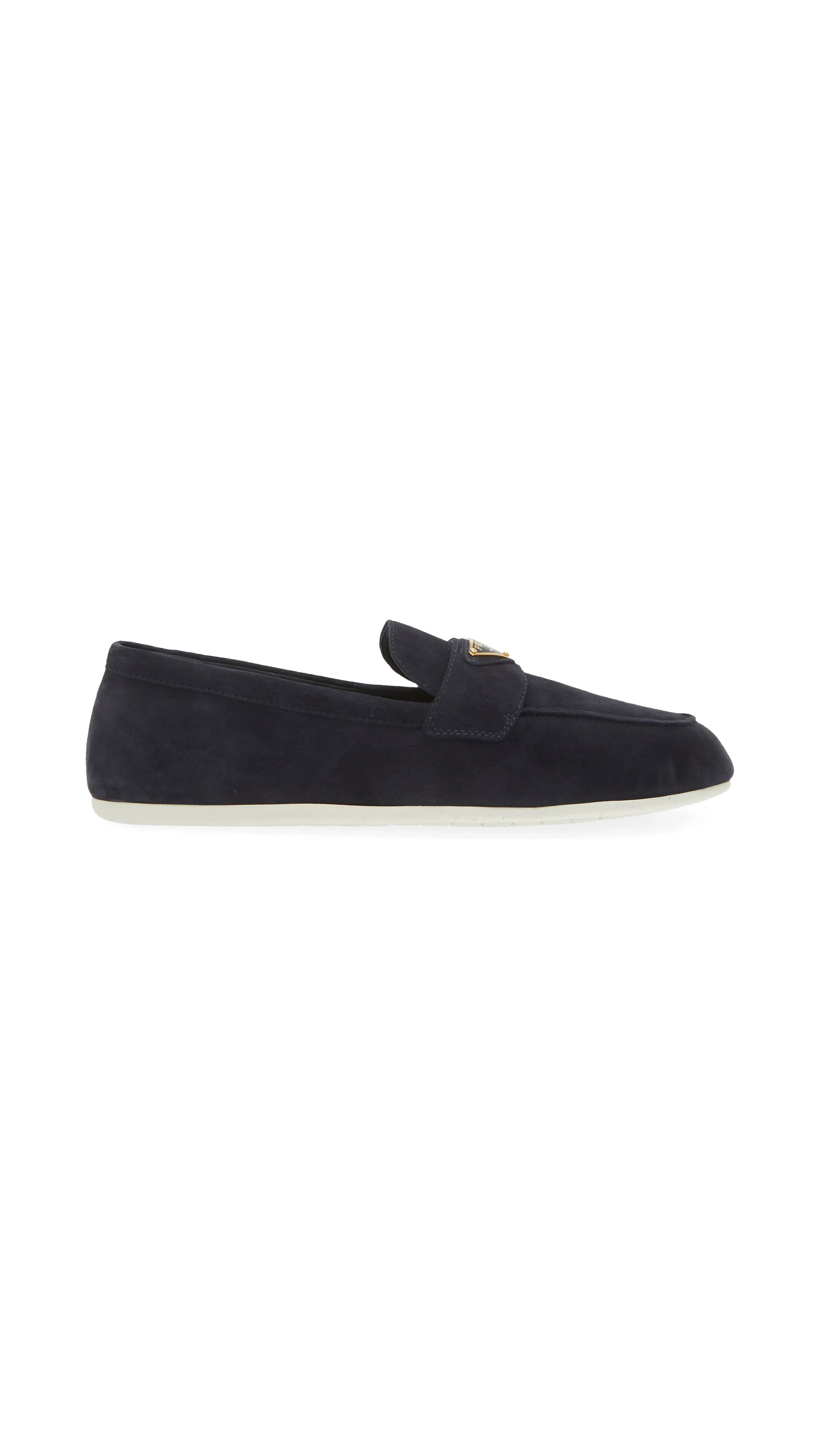 Suede Flat Loafers - Navy