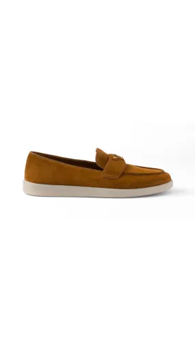 Suede Leather Loafers - Cognac