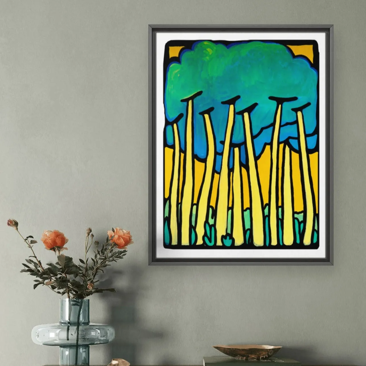 Tall Garden 18x24 Framed Canvas