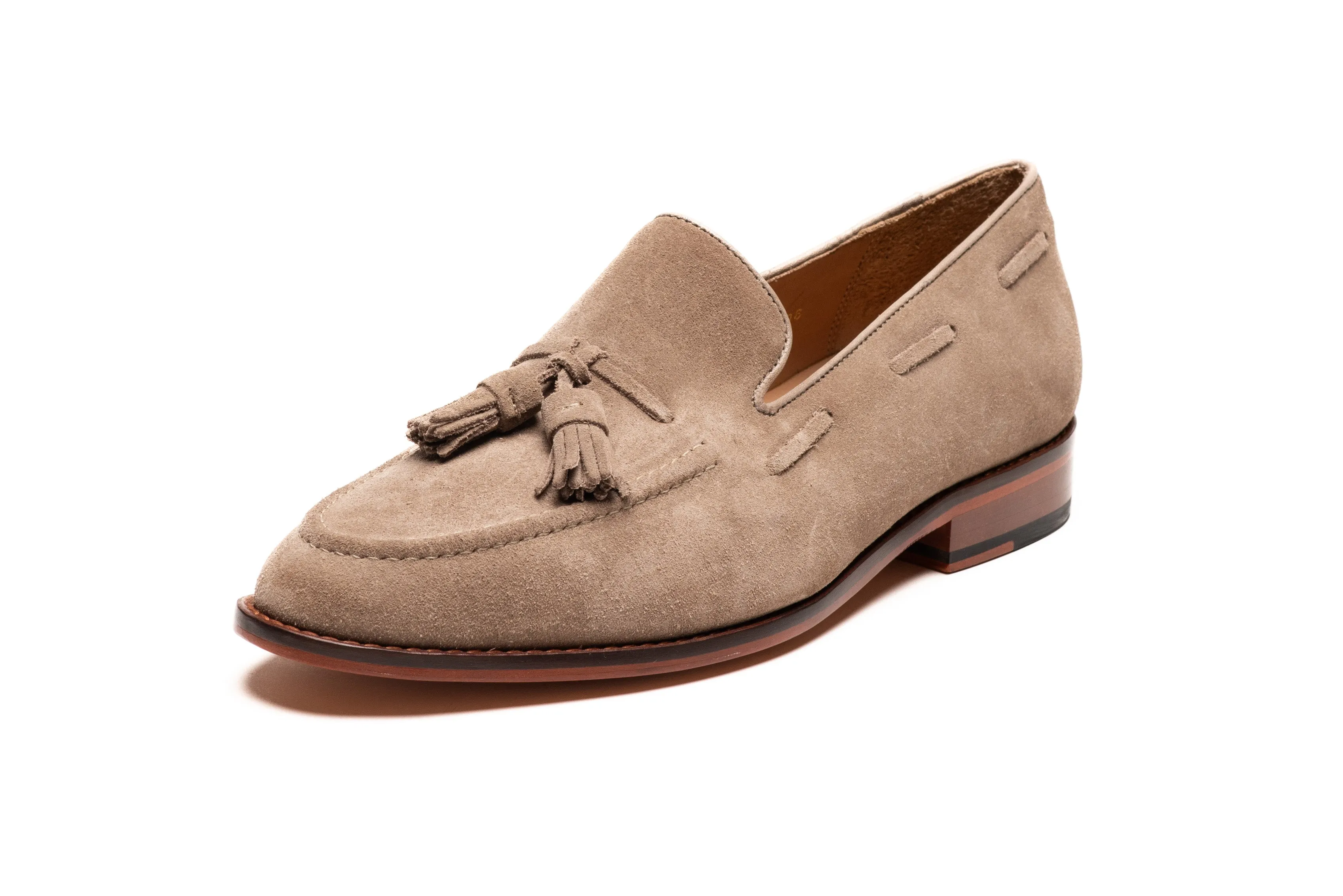 Tassel Loafers - Taupe Suede