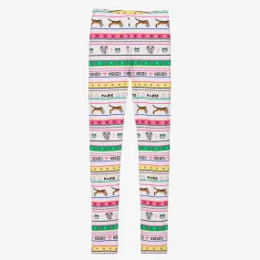 Teen Girls Multicolour Cotton Stripe Leggings