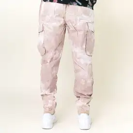 TIE DYE CARGO PANTS RED/DESERT