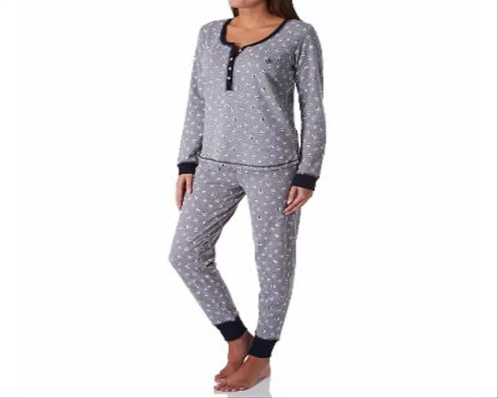 Tommy Hilfiger Women's Thermal Pajama Set Gray Size Medium