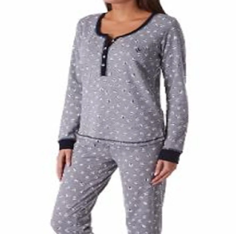 Tommy Hilfiger Women's Thermal Pajama Set Gray Size Medium