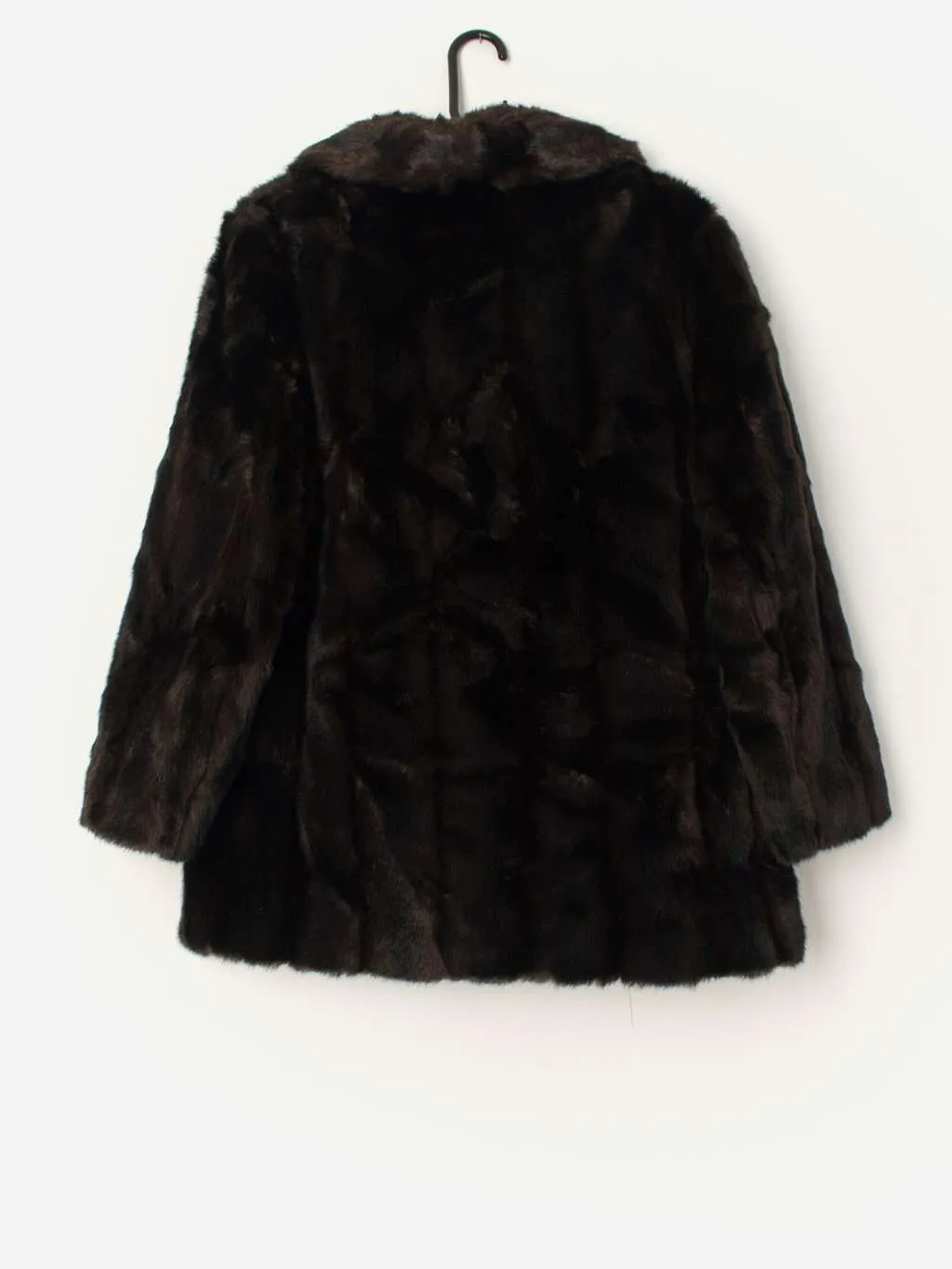 Vintage faux fur jacket in dark brown – Medium / Large