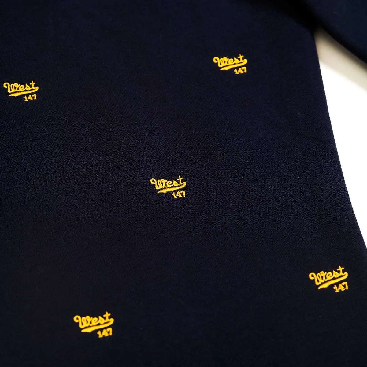 West NYC All Over Embroidery Pant Navy/Gold