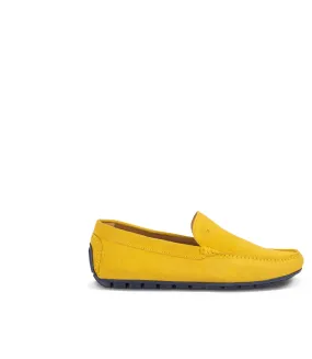 Yellow suede loafers