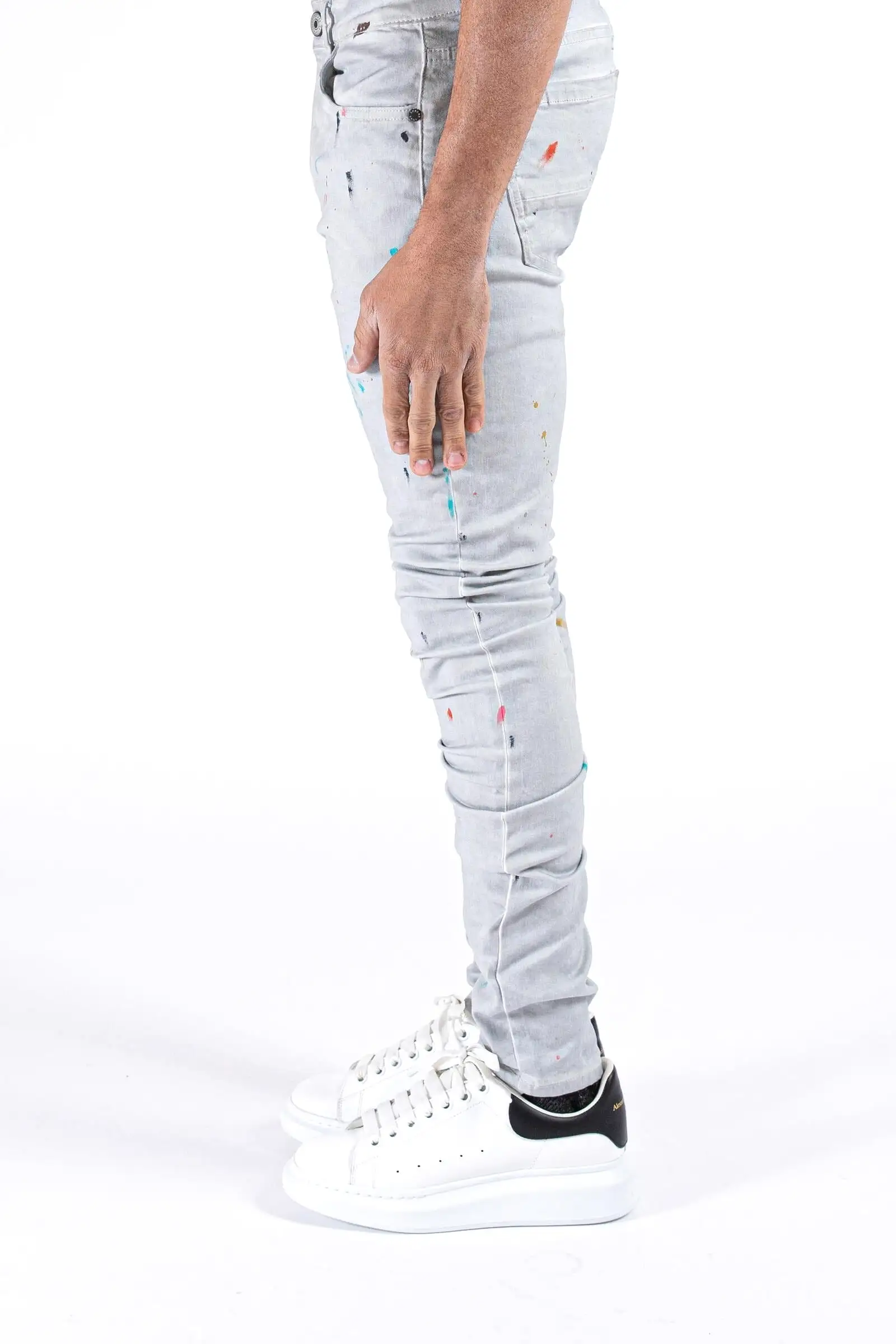 ZENOS WORD JEANS WHITE